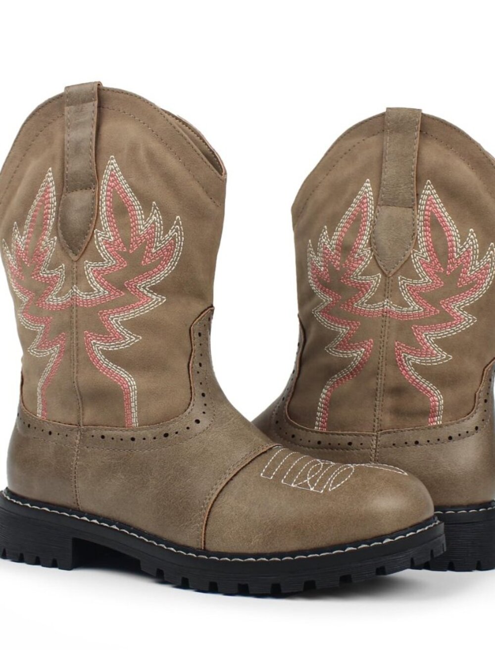 Women's Mid Calf Western Cowboy Cowgirl Boot Round Toe Embroidered Fashion Boots